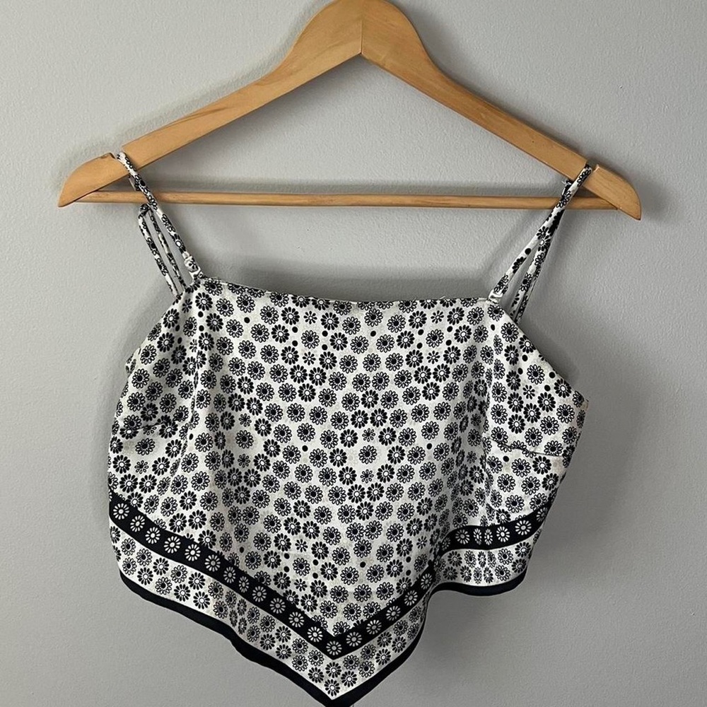 Garage Black & White Floral Bandana Cami